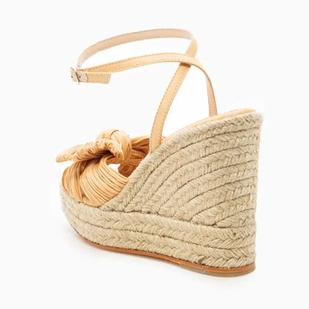 Loeffler Randall Peri Espadrille Wedge Sandals in Tan, New, Size EU 41 US 11